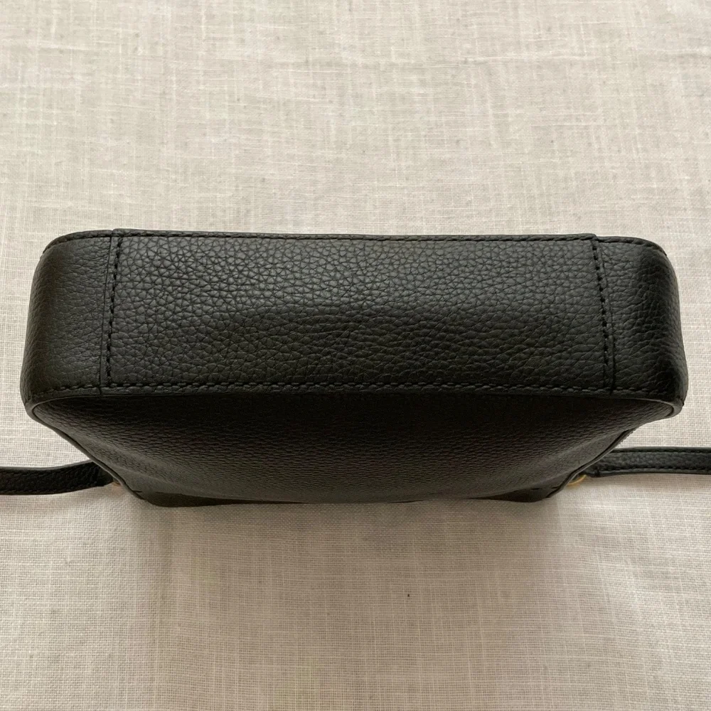 NEW Tory Burch Devon Black Pebble Leather Crossbody Bag NWOT - Picture 8 of 12